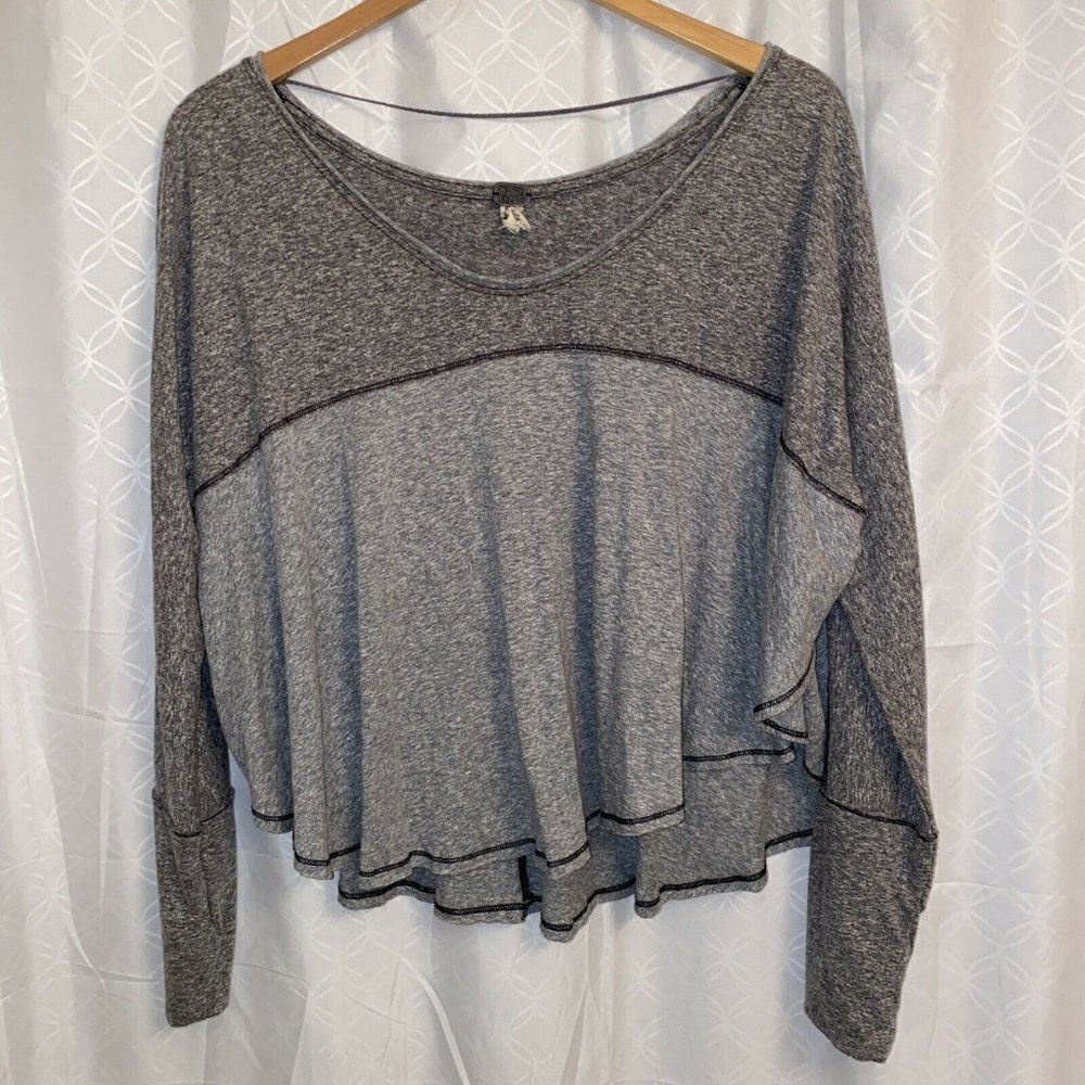 We The Free Over Sized Long Sleeve Shirt Grey M